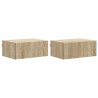 Cabinet de chevet mural 2 pcs Chêne Sonoma 49 x 34,5 x 20 cm 616654616654