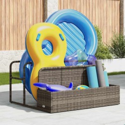 Rangement pour matelas gonflables de piscine gris 110 x 100 x 57 cm résine tressée 616656616656