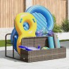 Rangement pour matelas gonflables de piscine gris 110 x 100 x 57 cm résine tressée 616656616656
