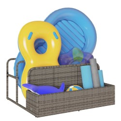 Rangement pour matelas gonflables de piscine gris 110 x 100 x 57 cm résine tressée 616656616656
