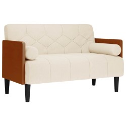 Canapé deux places avec coussins cylindriques 110 cm en lin 616662616662