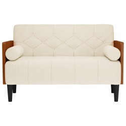 Canapé deux places avec coussins cylindriques 110 cm en lin 616662616662
