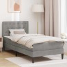 Cadre de lit avec matelas Gris clair 90 x 190 cm Velours 616666616666