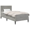 Cadre de lit avec matelas Gris clair 90 x 190 cm Velours 616666616666