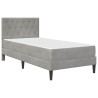 Cadre de lit avec matelas Gris clair 90 x 190 cm Velours 616666616666