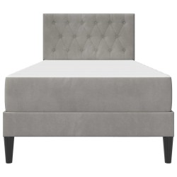 Cadre de lit avec matelas Gris clair 90 x 190 cm Velours 616666616666