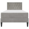 Cadre de lit avec matelas Gris clair 90 x 190 cm Velours 616666616666