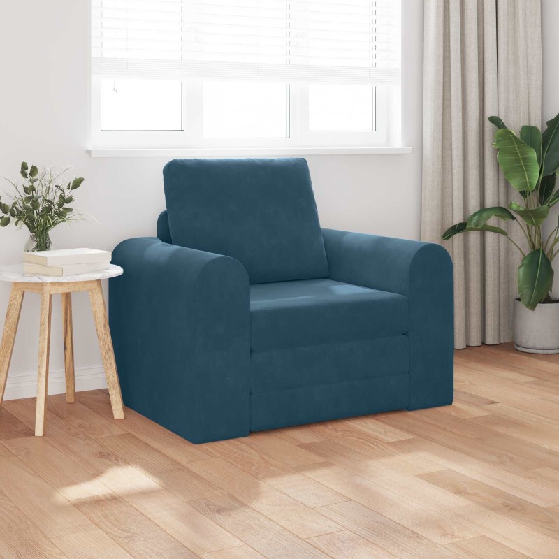 Canapé-Lit Bleu 98 x 71 x 83 cm Velours 616668616668