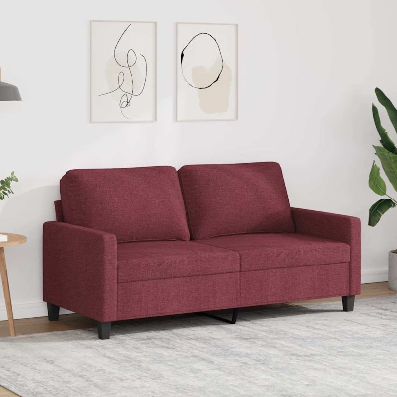 Canapé à 2 places Rouge bordeaux 140 cm Tissu 616670616670