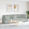 Canapé modulable avec coussins velours gris clair 616672616672