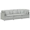 Canapé modulable avec coussins velours gris clair 616672616672