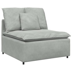 Canapé modulable avec coussins velours gris clair 616672616672