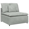 Canapé modulable avec coussins velours gris clair 616672616672