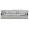 Canapé modulable avec coussins velours gris clair 616672616672