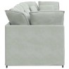 Canapé modulable avec coussins velours gris clair 616672616672