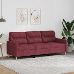 Canapé à 3 places Rouge bordeaux 180 cm Tissu 616673616673