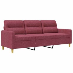 Canapé à 3 places Rouge bordeaux 180 cm Tissu 616673616673