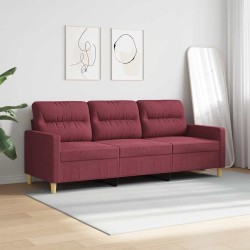 Canapé à 3 places Rouge bordeaux 180 cm Tissu 616673616673