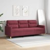 Canapé à 3 places Rouge bordeaux 180 cm Tissu 616673616673