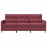 Canapé à 3 places Rouge bordeaux 180 cm Tissu 616673616673