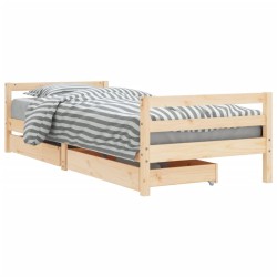 Cadre de lit pour enfants gris 80x200 cm bois de pin massif 616678616678