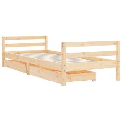 Cadre de lit pour enfants gris 80x200 cm bois de pin massif 616678616678