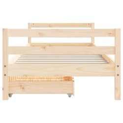 Cadre de lit pour enfants gris 80x200 cm bois de pin massif 616678616678