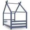 Cadre de lit d'enfant Gris Bois de pin massif 80x160 cm 616679616679