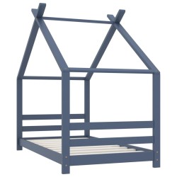 Cadre de lit d'enfant Gris Bois de pin massif 80x160 cm 616679616679