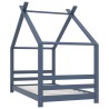Cadre de lit d'enfant Gris Bois de pin massif 80x160 cm 616679616679