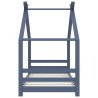 Cadre de lit d'enfant Gris Bois de pin massif 80x160 cm 616679616679