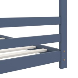 Cadre de lit d'enfant Gris Bois de pin massif 80x160 cm 616679616679