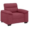 Canapé/Fauteuil rouge vin 100x81x84 cm tissu 616682616682