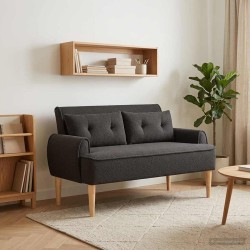 Canapé love seat avec capitonnage en boutons Noir Bouclé 616683616683