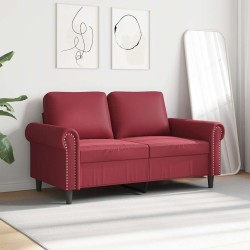 Canapé à 2 places Rouge bordeaux 120 cm Similicuir 616685616685