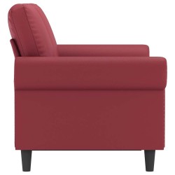 Canapé à 2 places Rouge bordeaux 120 cm Similicuir 616685616685