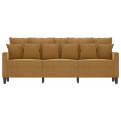 Canapé à 3 places Marron 180 cm Velours 616686616686