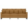 Canapé à 3 places Marron 180 cm Velours 616686616686