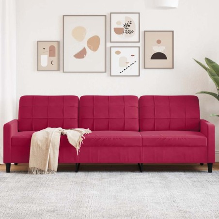 Canapé à 3 places Rouge bordeaux 210 cm Velours 616688616688