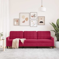 Canapé à 3 places Rouge bordeaux 210 cm Velours 616688616688