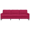 Canapé à 3 places Rouge bordeaux 210 cm Velours 616688616688