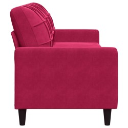 Canapé à 3 places Rouge bordeaux 210 cm Velours 616688616688