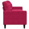 Canapé à 3 places Rouge bordeaux 210 cm Velours 616688616688