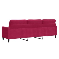 Canapé à 3 places Rouge bordeaux 210 cm Velours 616688616688
