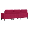 Canapé à 3 places Rouge bordeaux 210 cm Velours 616688616688