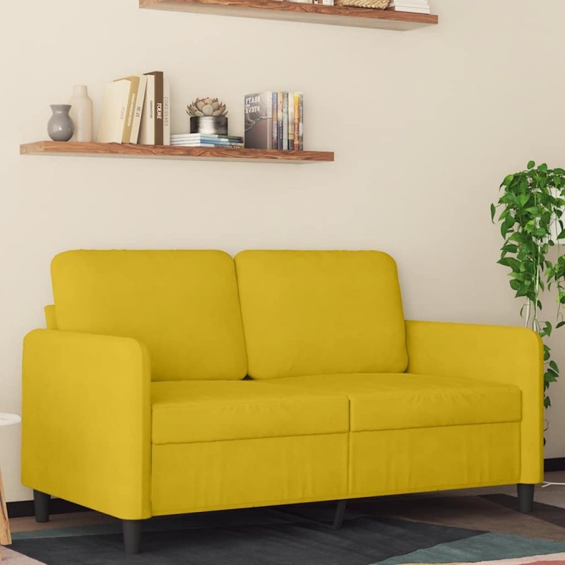 Canapé à 2 places Jaune 120 cm Velours 616692616692