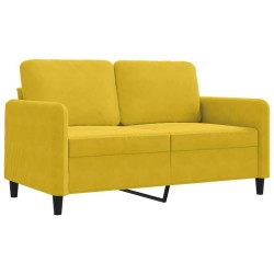 Canapé à 2 places Jaune 120 cm Velours 616692616692