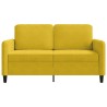 Canapé à 2 places Jaune 120 cm Velours 616692616692
