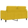 Canapé à 2 places Jaune 120 cm Velours 616692616692