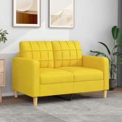 Canapé à 2 places Jaune clair 120 cm Tissu 616693616693